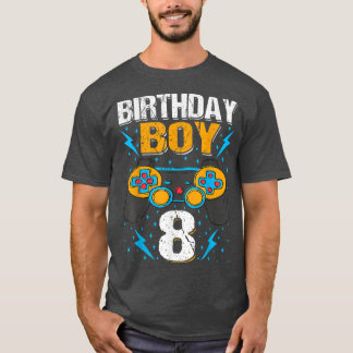 Birthday Boy 8 Video Game Controller Gamer 8th Bir T-Shirt