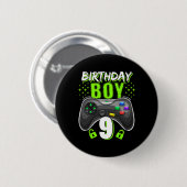 Birthday Boy 9 Video Game Controller Gamer 9th Bir Button (Vorne & Hinten)