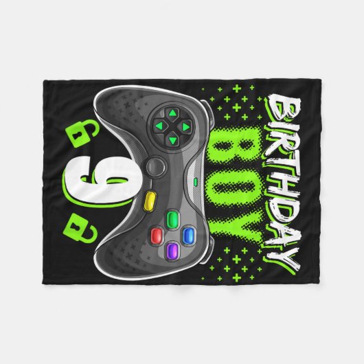Birthday Boy 9 Video Game Controller Gamer 9th Bir Fleecedecke (Vorderseite (Horizontal))