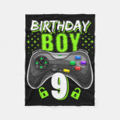 Birthday Boy 9 Video Game Controller Gamer 9th Bir Fleecedecke (Vorderseite)
