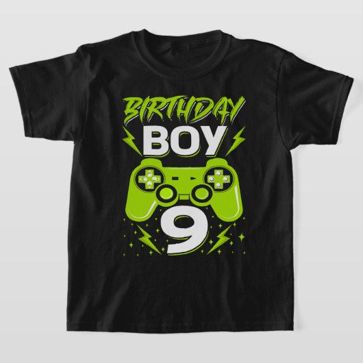 Birthday Boy 9 Video Game Controller Gamer 9th Bir T-Shirt (Ablage )
