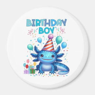 Birthday Boy Axolotl Vibes Niedliches Party Design Magnet