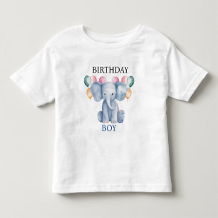 Birthday Boy Baby Elephant & Balloons Kleinkind T-shirt