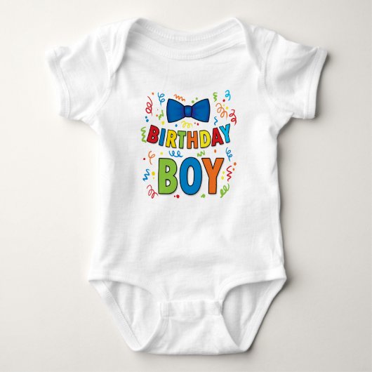 Birthday Boy Baby Party Shirt Bow Krawatte und Kon (Vorderseite)