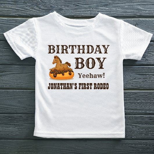 Birthday Boy Baby Pferd auf einem Donut-T - Shirt
