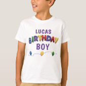 Birthday Boy Balloon Custom Kids T - Shirt (Vorderseite)