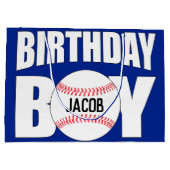 Birthday Boy Baseball Player Party Individuelle Na Große Geschenktüte (Rückseite)