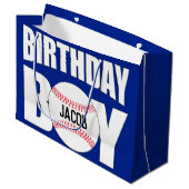Birthday Boy Baseball Player Party Individuelle Na Große Geschenktüte (Vorderseite Schrägansicht)