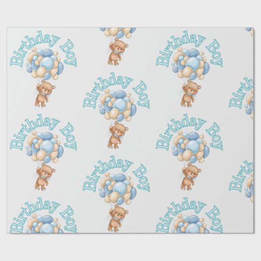 Birthday Boy Bear Idea Geschenkpapier (Flach)