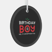 Birthday Boy - Birthday on Christmas Ornament Aus Glas (Vorderseite Rechts)