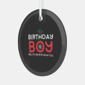 Birthday Boy - Birthday on Christmas Ornament Aus Glas (Vorderseite links)
