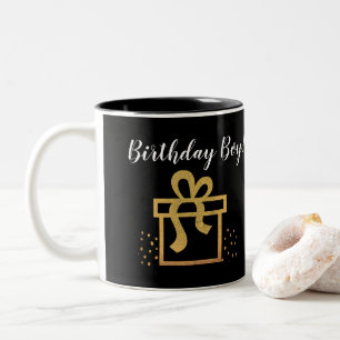 Birthday Boy Black and Gold Imitate Foil Zweifarbige Tasse