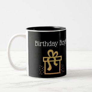 Birthday Boy Black and Gold Imitate Foil Zweifarbige Tasse