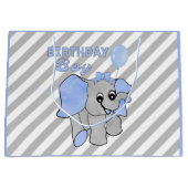 Birthday Boy Blue Baby Elephant Große Geschenktasc Geschenktüte (Vorderseite)