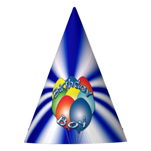 Birthday Boy Blue Partyhütchen (Vorderseite)