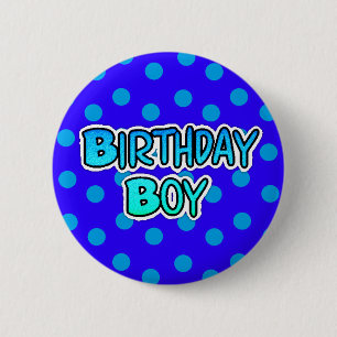 Birthday Boy Blue und Black Button