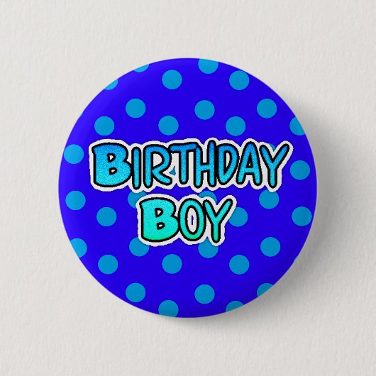 Birthday Boy Blue und Black Button (Vorderseite)