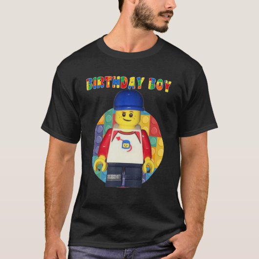 Birthday Boy Brick Builder Blocks Master Builder T-Shirt (Vorderseite)