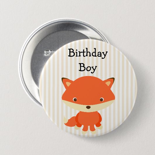 Birthday Boy Button Woodlands Thema (Vorne & Hinten)