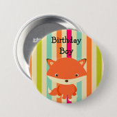 Birthday Boy Button Woodlands Thema (Vorne & Hinten)