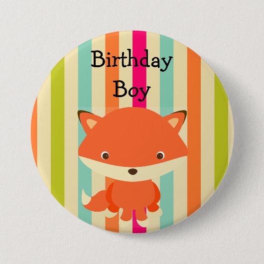 Birthday Boy Button Woodlands Thema (Vorderseite)