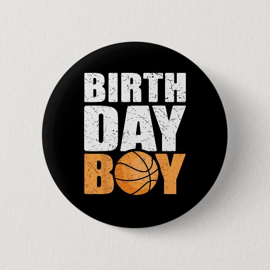 Birthday Boy Bysketbyll Theme Party Future Byskett Button (Vorderseite)