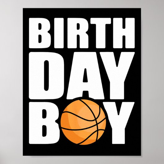 Birthday Boy Bysketbyll Theme Party Future Byskett Poster (Vorne)