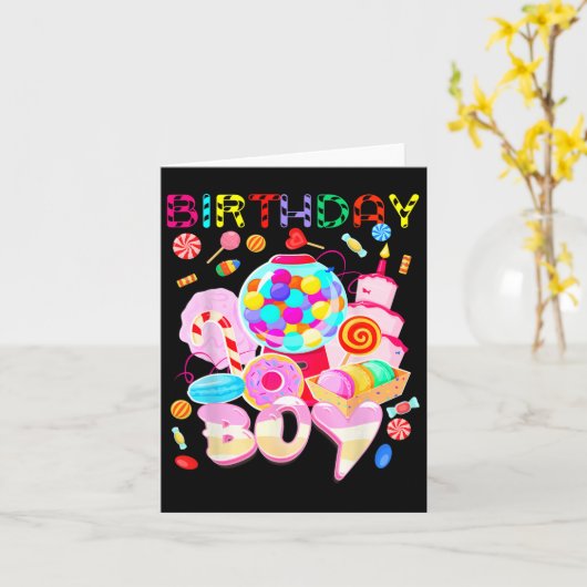 Birthday Boy Candy Land Candy Crew Sweet Birthday Karte (Gelbe Blume)