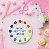 Birthday Boy Colorful Lollipop Kids Paper Plate Pappteller (Party)