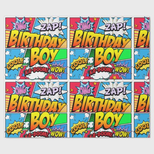Birthday Boy Comic Book Geschenkpapier (Flach)
