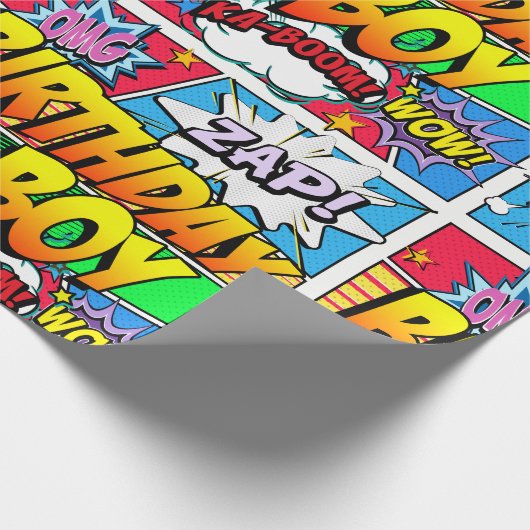 Birthday Boy Comic Book Geschenkpapier (Ecke)
