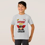 Birthday Boy Comic Book Superhero mit Name T-Shirt (Vorne ganz)