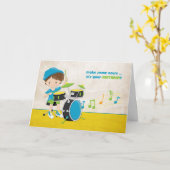 Birthday Boy, Drummer, Musik Karte (Gelbe Blume)