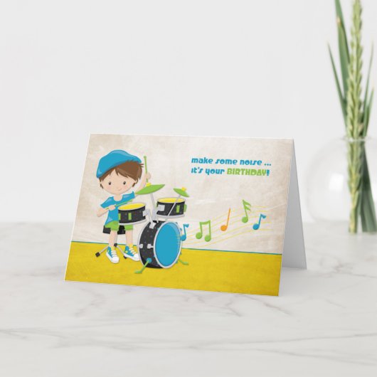 Birthday Boy, Drummer, Musik Karte (Vorderseite)