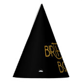 Birthday Boy Elegant Typografie Partyhütchen (Links)