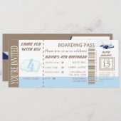 Birthday Boy Flight Ticket Einladung individuell a (Vorne/Hinten)