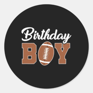 Birthday Boy Football Geburtstagsparty Familie Mat Runder Aufkleber