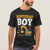 Birthday Boy Funny B day Construction Crew Excavat T-Shirt (Vorderseite)
