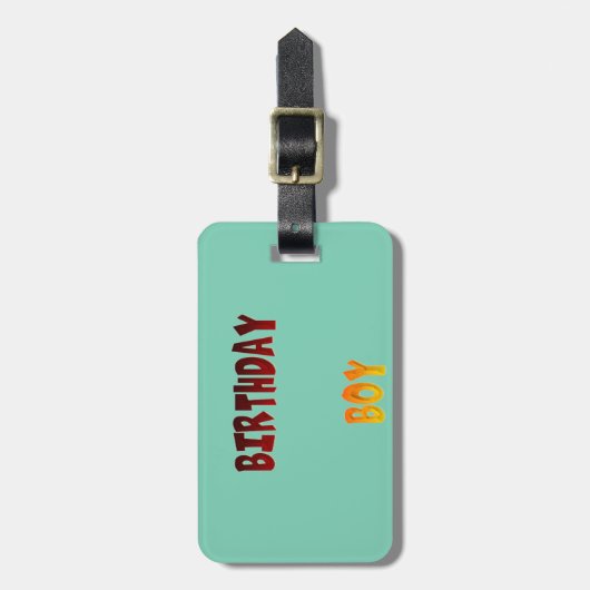 Birthday Boy Gepäckanhänger (Vorderseite vertikal)
