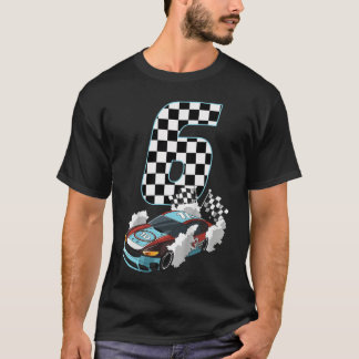 Birthday Boy Girl 6 Six Race 6. Geburtstag Racing  T-Shirt
