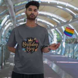 Birthday Boy Golden Crown Splash T-Shirt