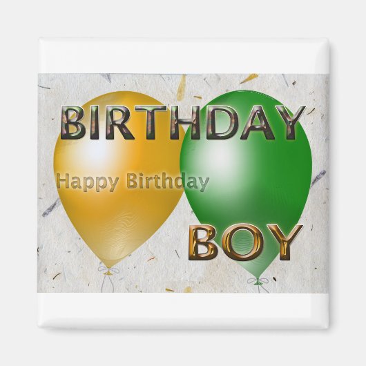 Birthday Boy Happy Birthday Magnet (Vorne)