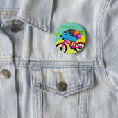 Birthday Boy Igel Reiten Bicycle Balloons Button (Beispiel)