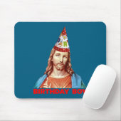 Birthday Boy Jesus Funny Christmas Party Hat Long Mousepad (Mit Mouse)