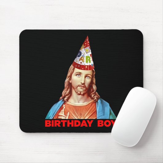 Birthday Boy Jesus Funny Christmas Party Hat  Mousepad (Mit Mouse)