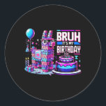 Birthday Boy Kid Party Matching Bruh sein Geburtst Runder Aufkleber<br><div class="desc">Birthday Boy Kid Party Matching Bruh sein Geburtstag Llama</div>