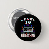Birthday Boy Level 10 Entsperrte Funny Video Game Button (Vorne & Hinten)