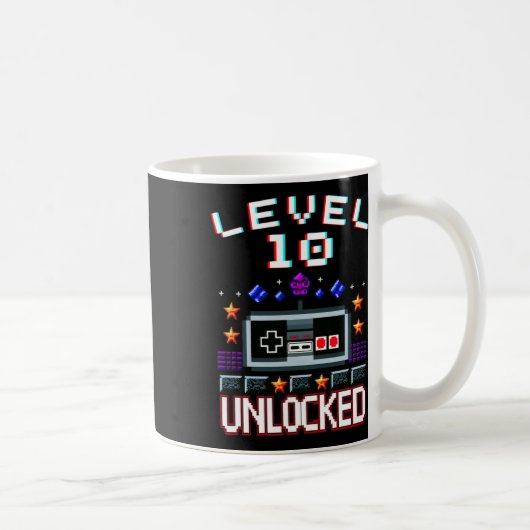 Birthday Boy Level 10 Entsperrte Funny Video Game Kaffeetasse (Rechts)