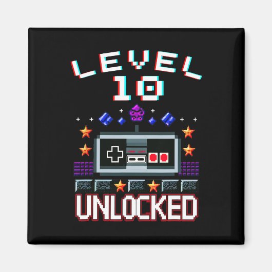 Birthday Boy Level 10 Entsperrte Funny Video Game  Magnet (Vorne)