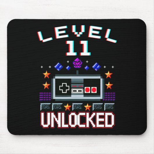Birthday Boy Level 11 Entsperrte Funny Video Game Mousepad (Vorne)